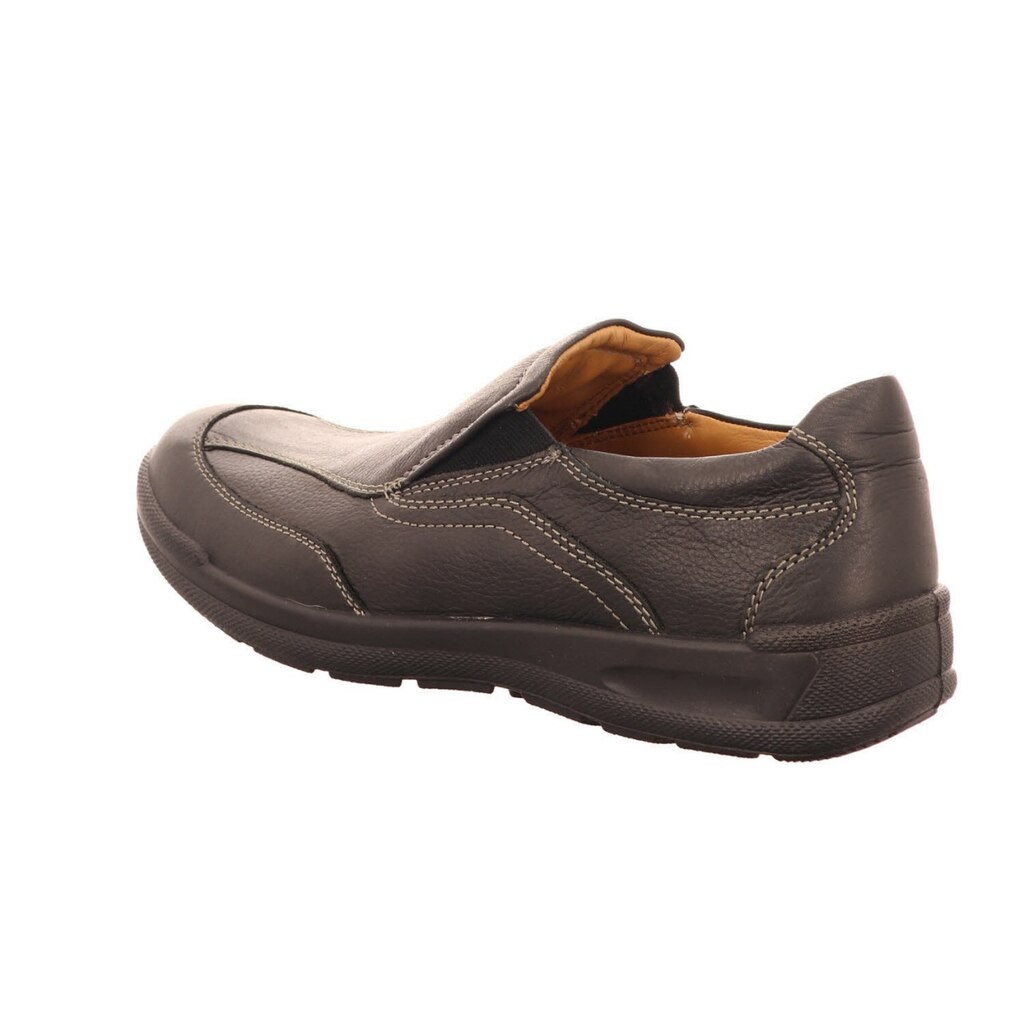 Jomos Scarpe Basse Uomo In Pelle Nera, Aircomfort, Suola In PU, Larghezza K, Chiusura Laterale, Taglia 43 EU