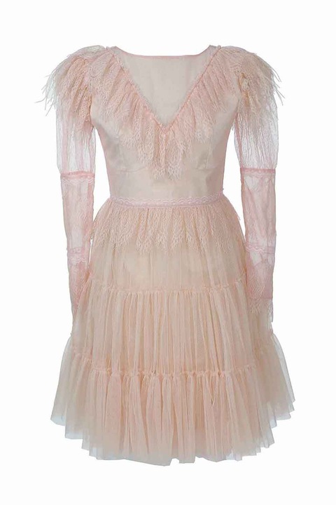 ambar studio, Tüllruha csipkés részletekkel, Barackszín