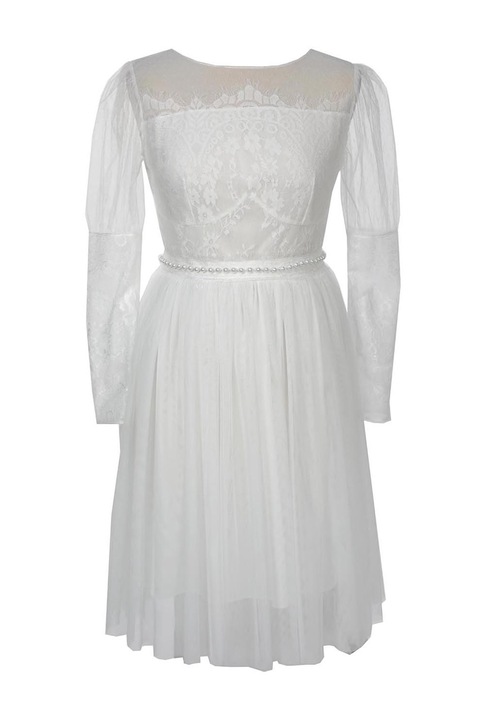 ambar studio, Bővülő fazonú ruha csipkebetétekkel, Fehér