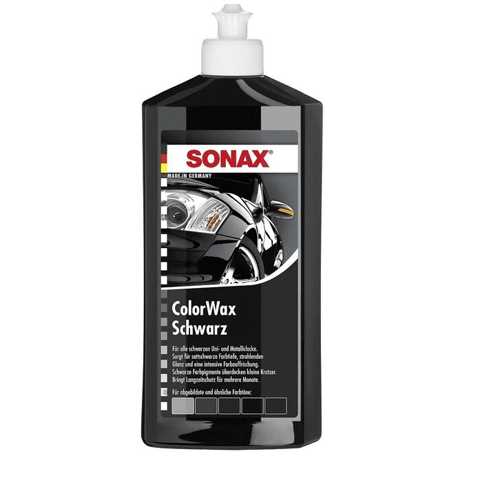 Течна кола вакса sonax colorwax черна 500мл