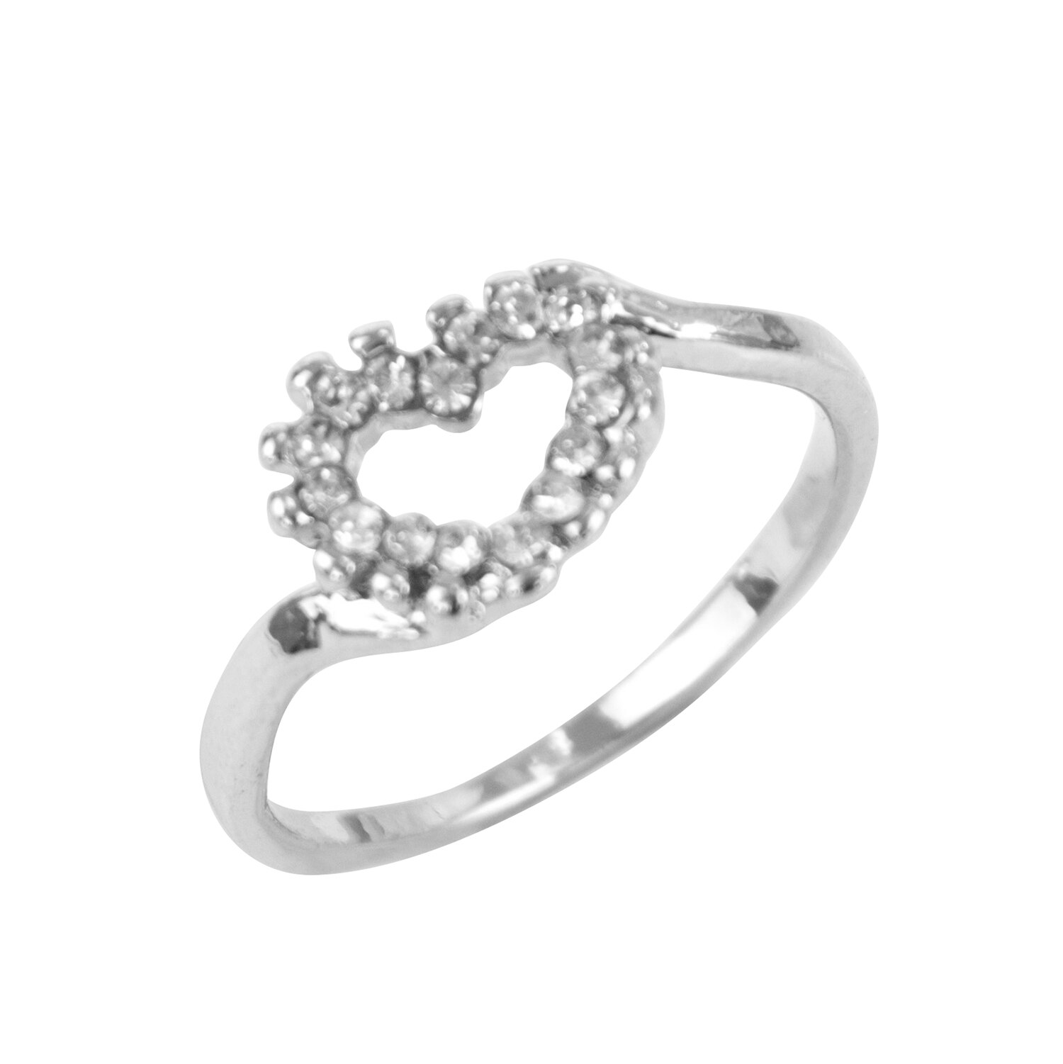 Inel de dama inima, Argintiu, 16 mm - eMAG.ro
