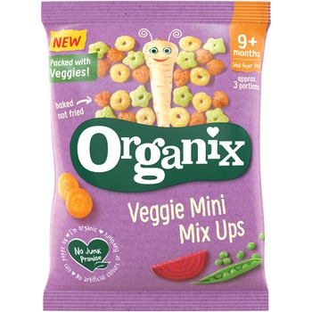 Snack mini mix din porumb cu legume Organix Bio, 15g, de la 9 luni Snack mini mix din porumb cu legume Organix Bio, 15g, de la 9 luni