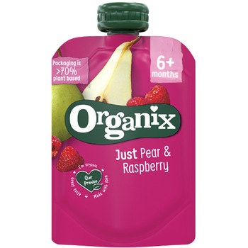 Piure de pere si zmeura Organix Bio, 100g, de la 6 luni Piure de pere si zmeura Organix Bio, 100g, de la 6 luni