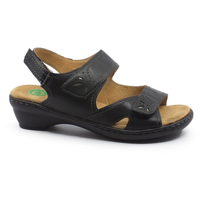 Sandale dama, Reflexan, piele, negru, Negru