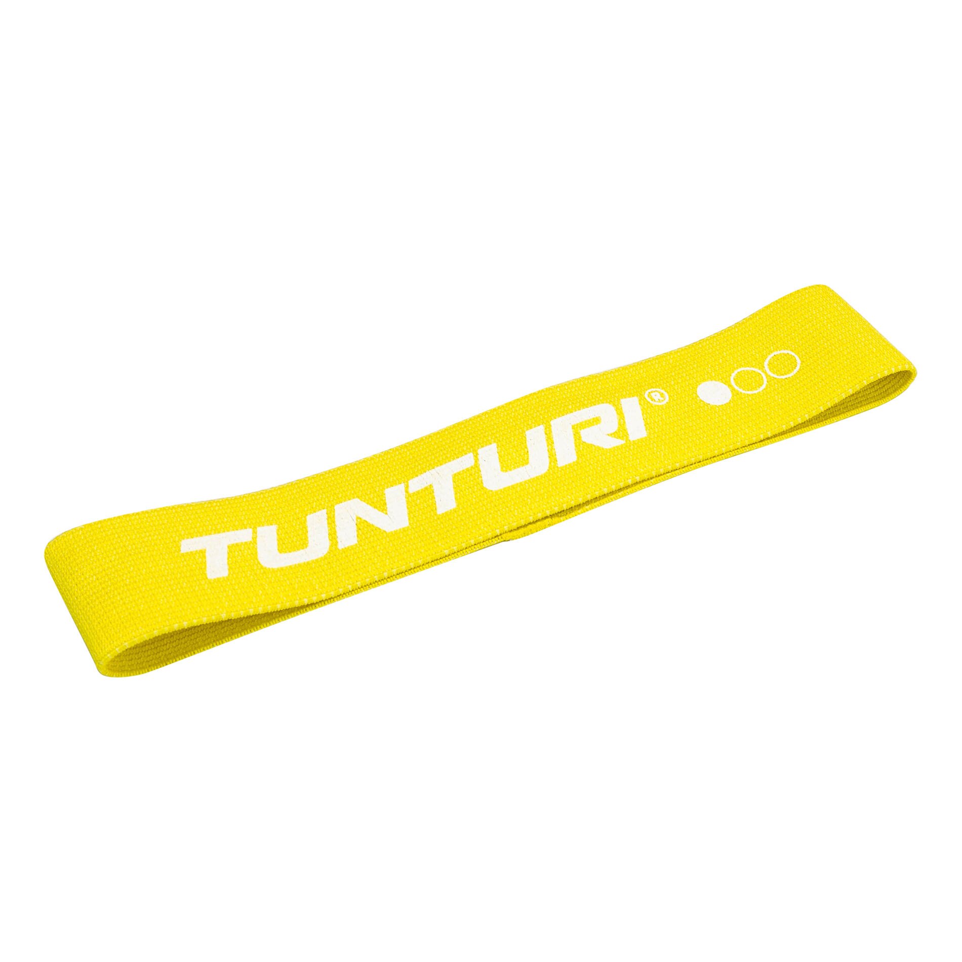 Banda elastica textila TUNTURI, 64 x 5.8 x 0.2 cm, rezistenta 4-6 kg, galben