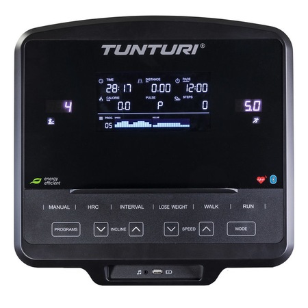 Banda alergare TUNTURI FitRun 90i Pro, motor 3.5 CP, viteza 0.8-20 km/h, bluetooth, compatibilitate Tunturi Routes, Fitshow lite, Kinomap, greutate maxima utilizator 130 kg