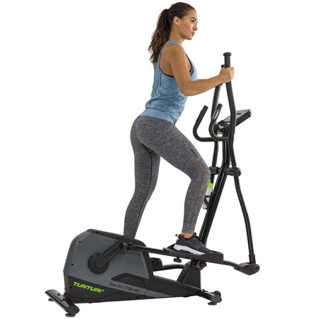 Bicicleta eliptica fitness TUNTURI StarFit C100 HR i-Plus, volanta 16 kg, ergometru 10 - 200 watti, bluetooth, compatibilitate Tunturi Routes/Iconsole+/Kinomap, greutate maxima utilizator 120 kg