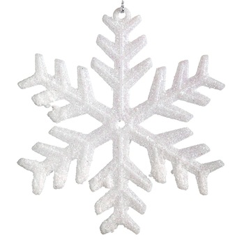 Ornament Craciun in forma de fulg alb, 10 cm Ornament Craciun in forma de fulg alb, 10 cm