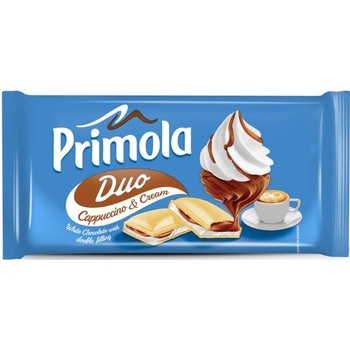Ciocolata Alba Primola Duo Cappuccino & Frisca, 87 g Ciocolata Alba Primola Duo Cappuccino & Frisca, 87 g