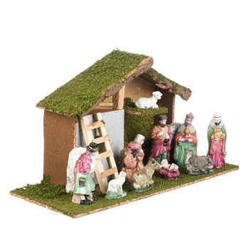 Iesle figurina de Craciun cu 11 fugurine si 5 Led-uri , 48x16x24 cm Iesle figurina de Craciun cu 11 fugurine si 5 Led-uri , 48x16x24 cm