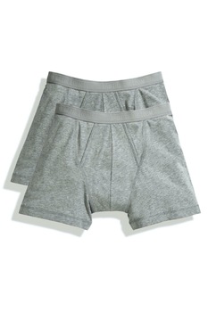 Set 2 perechi de boxeri Fruit of the Loom, Stil clasic, Bumbac/Elastan, Gri, Gri Set 2 perechi de boxeri Fruit of the Loom, Stil clasic, Bumbac/Elastan, Gri, Gri