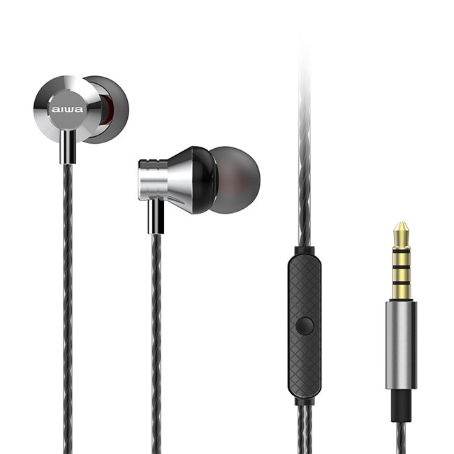 Casti Intra-auriculare Aiwa, ESTM-50SL, Jack 3.5mm, Stereo, Gri/Negru