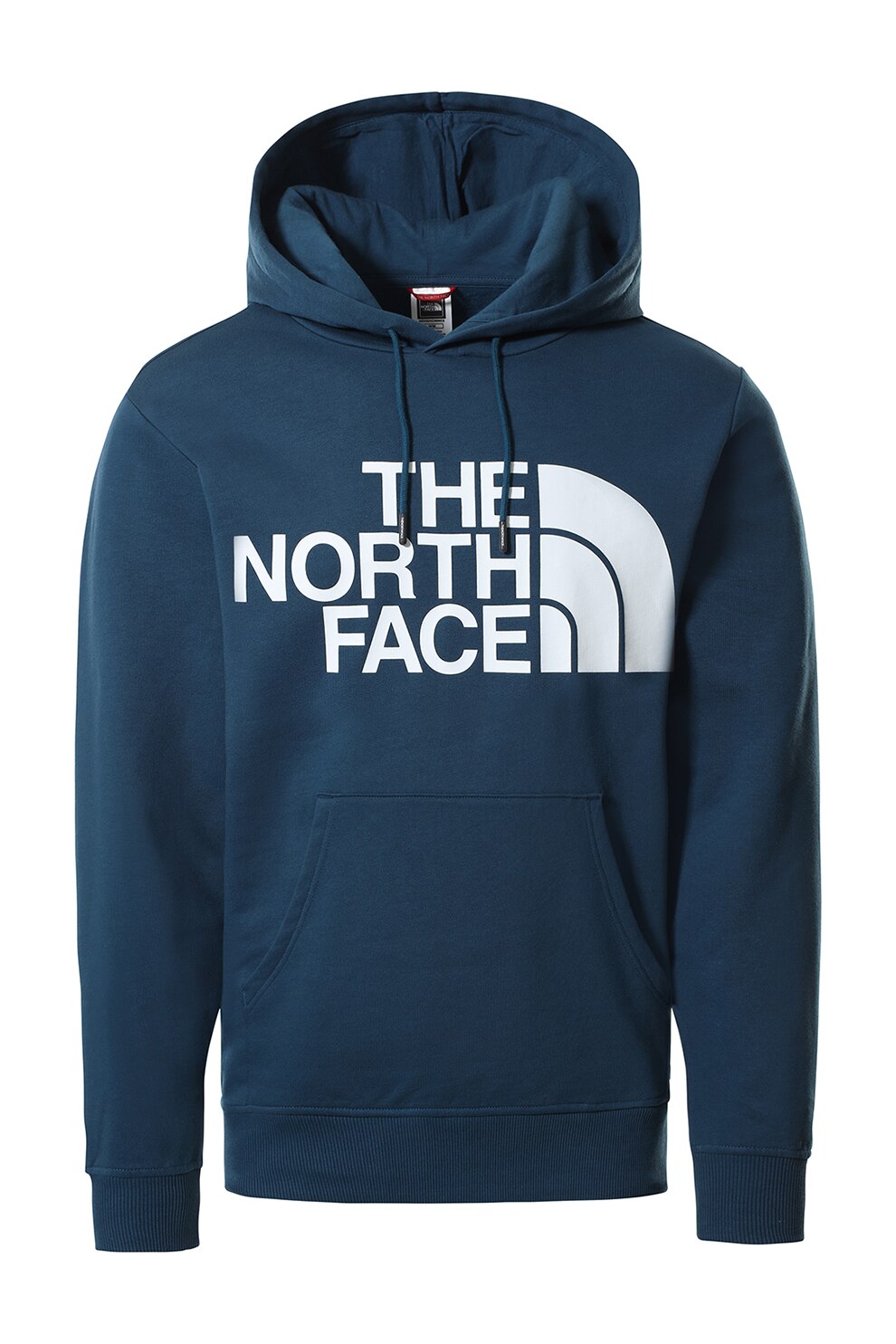 The North Face, Hanorac cu imprimeu logo si buzunar kangaroo, albastru inchis/alb
