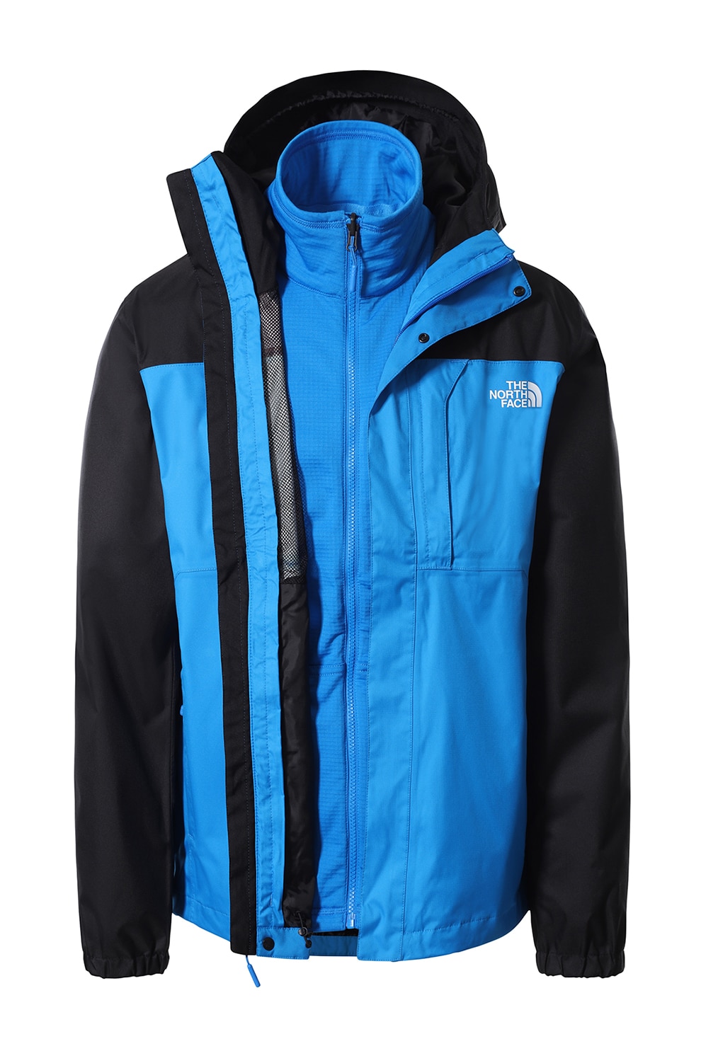 The North Face, Jacheta cu gluga pentru trekking Quest Triclimate, Albastru royal/negru, S
