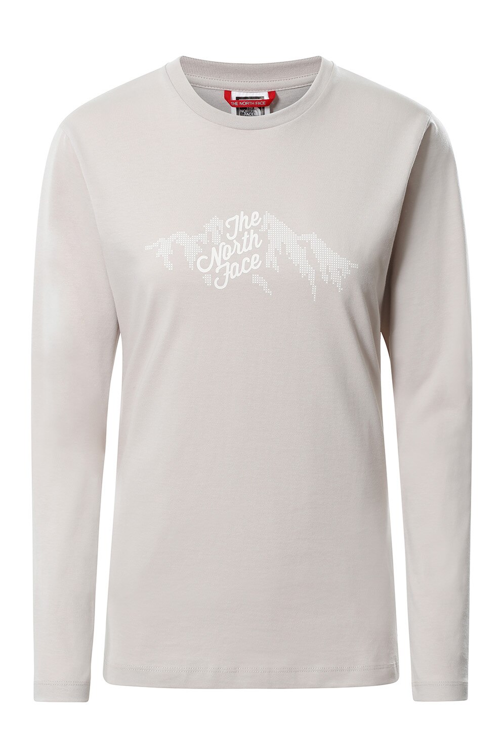 The North Face, Bluza sport cu decolteu la baza gatului si imprimeu logo, Alb prafuit