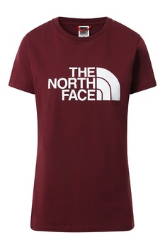 The North Face, Tricou cu decolteu la baza gatului si imprimeu logo Easy, Rosu inchis/Alb optic