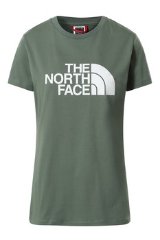 The North Face, Tricou cu decolteu la baza gatului si imprimeu logo Easy, Verde feriga/alb optic