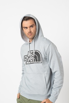 The North Face, Hanorac cu snur si captuseala din fleece Exploration, Gri deschis melange The North Face, Hanorac cu snur si captuseala din fleece Exploration, Gri deschis melange