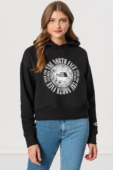 The North Face, Hanorac cu imprimeu logo Expedition, Negru/Alb The North Face, Hanorac cu imprimeu logo Expedition, Negru/Alb