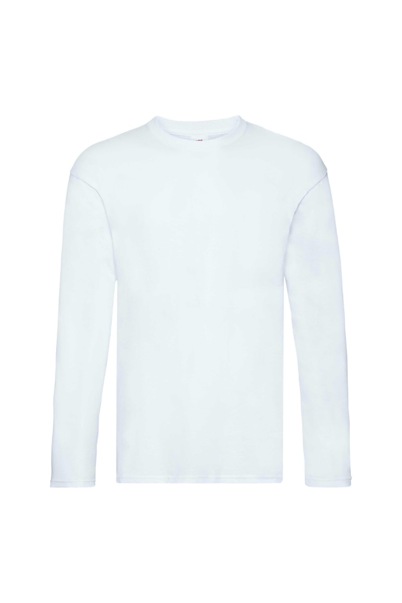 Bluza barbati Fruit of the Loom, maneca lunga, Alb