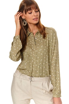 Top Secret, Camasa cu model cu buline, Maro camel/Alb, S Top Secret, Camasa cu model cu buline, Maro camel/Alb, S