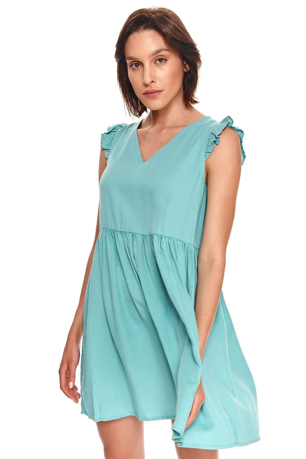 Top Secret, Rochie lejera cu decolteu in V, Turcoaz