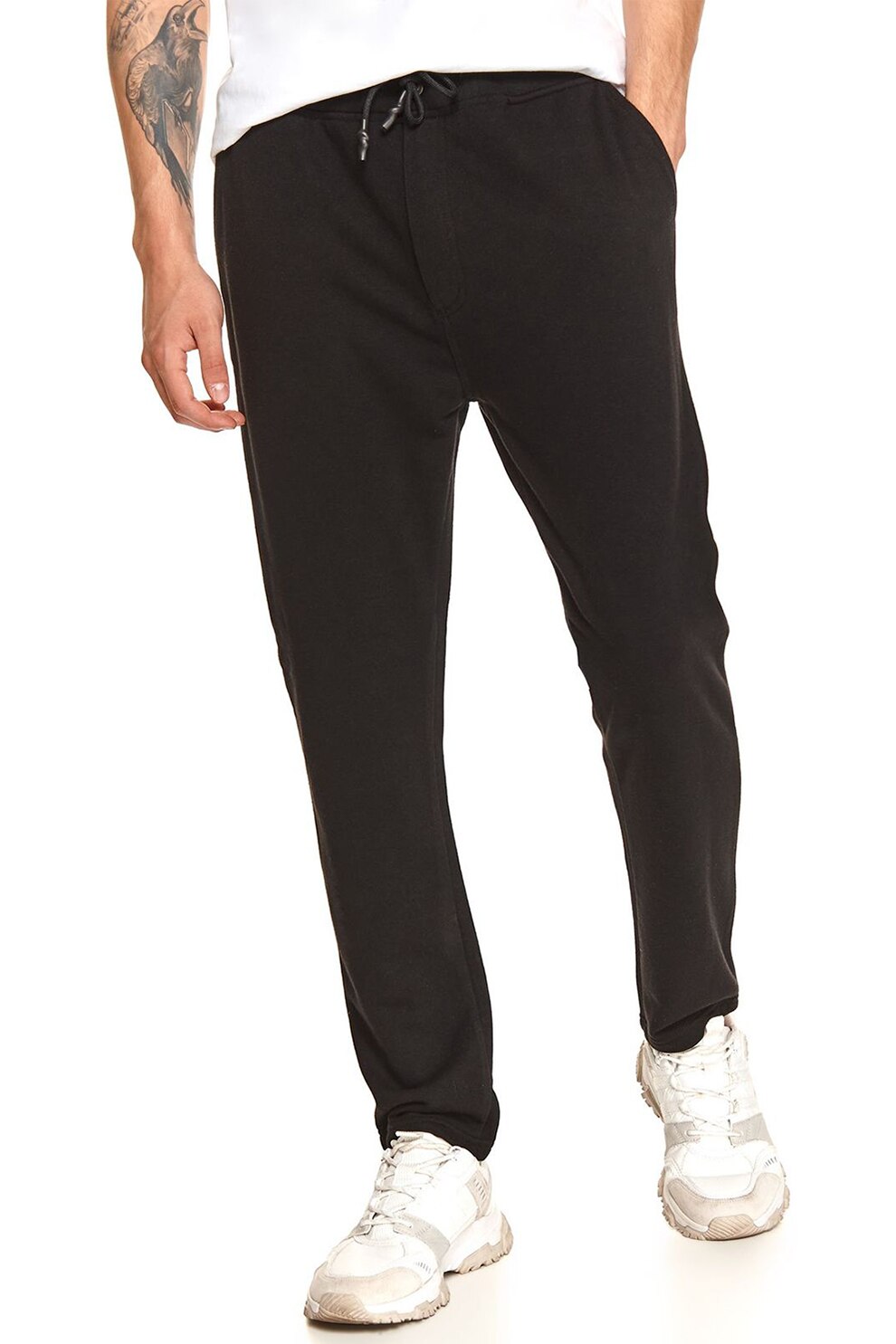 Top Secret, Pantaloni sport relaxed fit cu snur, Negru, 2XL