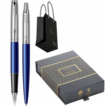 Set Stilou si Pix Personalizat prin Gravura Laser Parker Jotter Royal Blue CT in Cutie si Punga Parker Set Stilou si Pix Personalizat prin Gravura Laser Parker Jotter Royal Blue CT in Cutie si Punga Parker