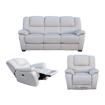Set canapea extensibila, 3 locuri, cu 2 fotolii cu recliner electric, Mobila Domnel, Model 2749, Piele naturala (B-925-65), dimensiuni canapea 210x95 cm, dimensiuni fotoliu 100x95 cm Set canapea extensibila, 3 locuri, cu 2 fotolii cu recliner electric, Mobila Domnel, Model 2749, Piele naturala (B-925-65), dimensiuni canapea 210x95 cm, dimensiuni fotoliu 100x95 cm