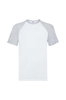 Tricou cu maneca scurta barbati Fruit of the Loom Baseball, Bumbac, Alb/Gri Tricou cu maneca scurta barbati Fruit of the Loom Baseball, Bumbac, Alb/Gri