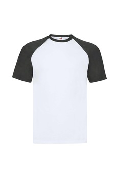 Tricou cu maneca scurta barbati Fruit of the Loom Baseball, Bumbac, Alb/Negru Tricou cu maneca scurta barbati Fruit of the Loom Baseball, Bumbac, Alb/Negru