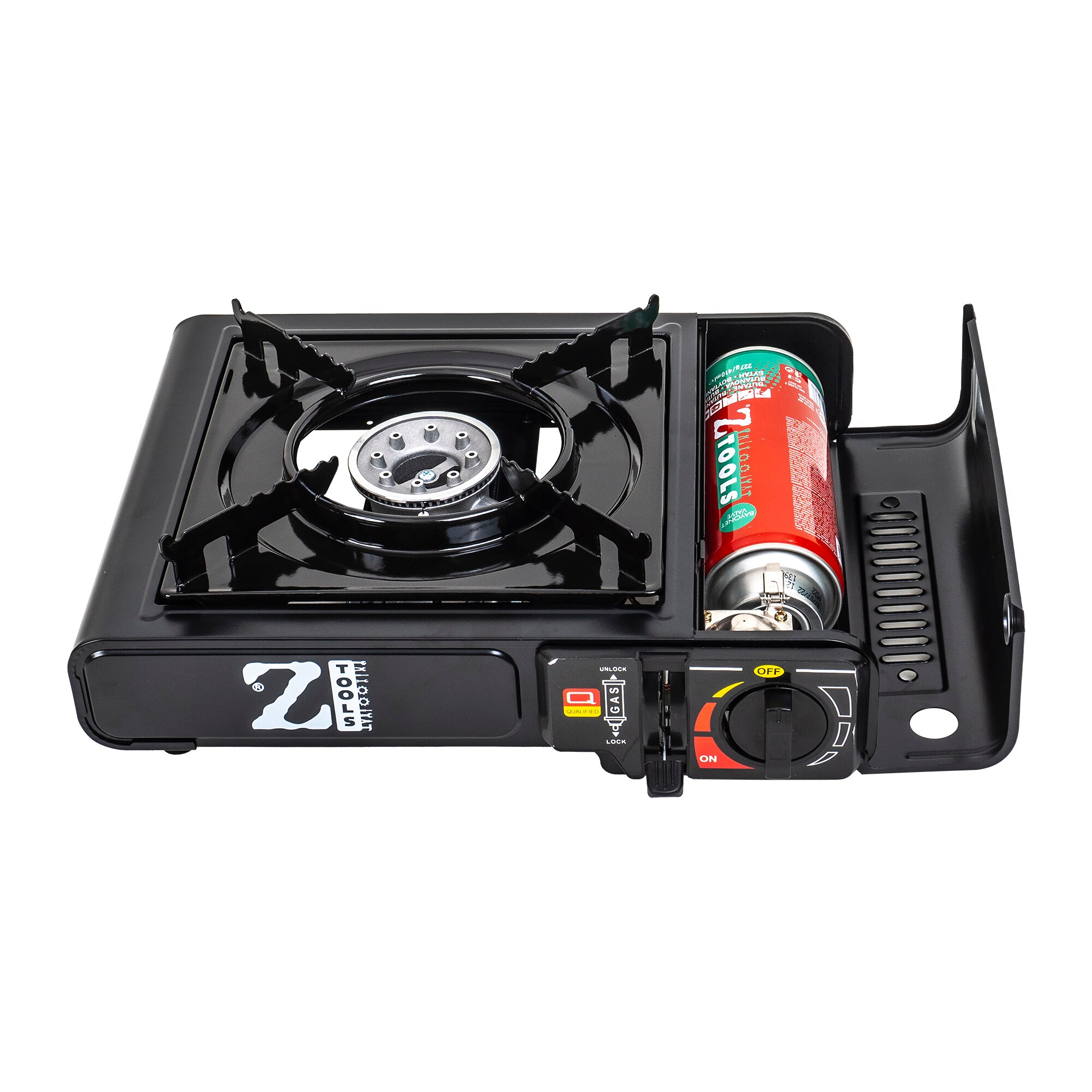 Aragaz camping, aprindere automata, butelie spray, negru, AD-1