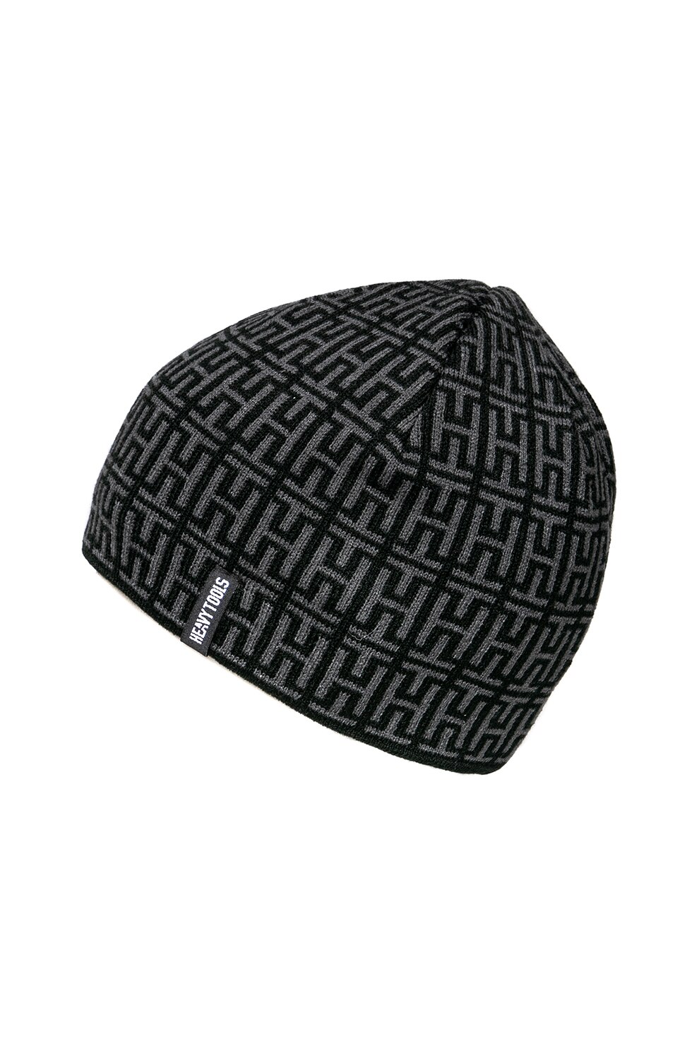 Heavy Tools, Caciula tricotata cu model logo Parola, Negru/Gri