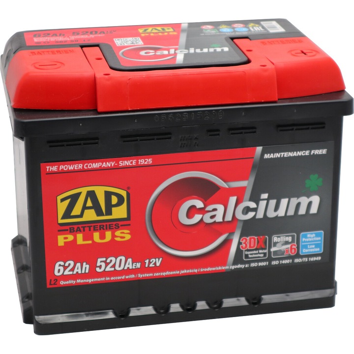 Baterie auto Zap Plus 62Ah