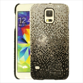 Husa spate cu cristale pentru Samsung Galaxy S5, LCC 110, Gri Husa spate cu cristale pentru Samsung Galaxy S5, LCC 110, Gri