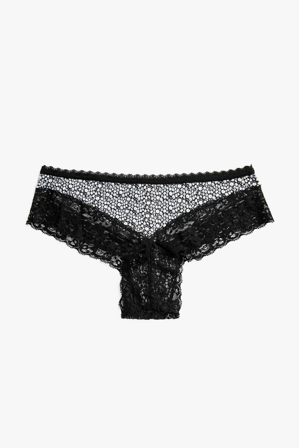 KOTON, Chiloti brazilieni cu insertii din dantela, Negru