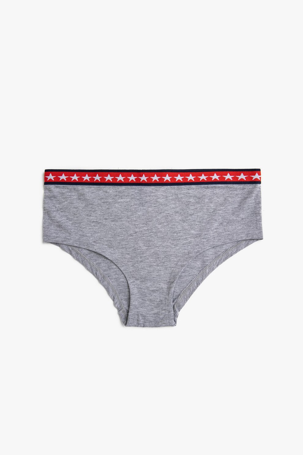 KOTON, Chiloti cu imprimeu pe partea din spate, Gri melange/Rosu