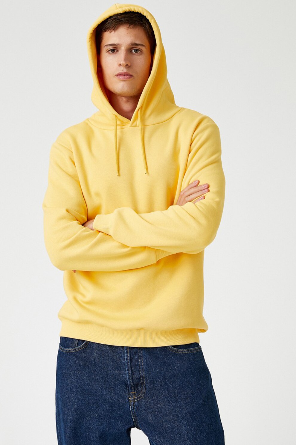 KOTON, Hanorac cu snur si terminatie striata, Galben