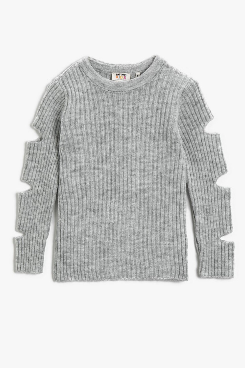KOTON, Pulover cu decupaje pe maneci, Gri melange