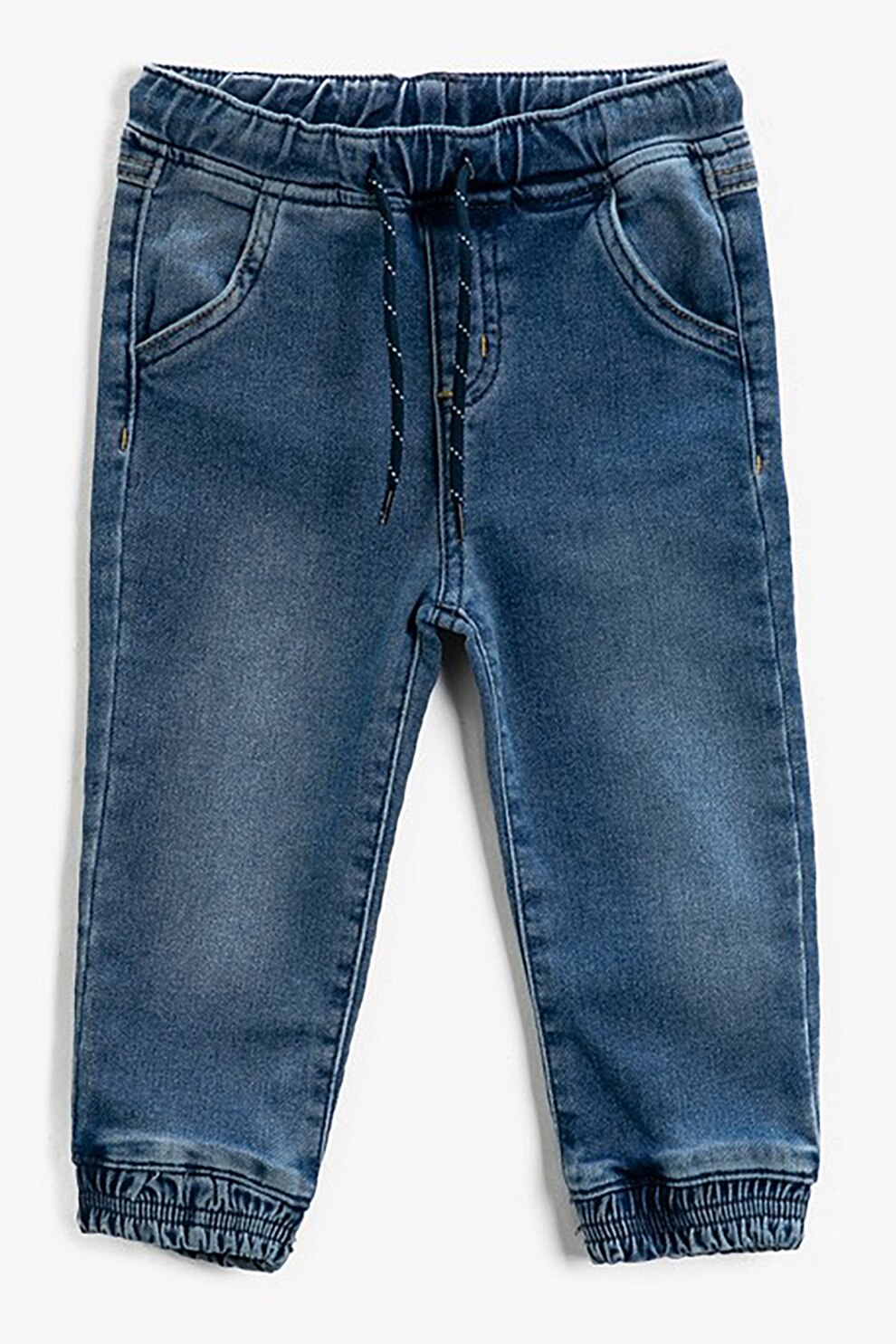 KOTON, Blugi regular fit cu aspect decolorat, Albastru