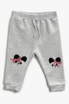 KOTON, Pantaloni sport cu talie elastica, Gri deschis melange KOTON, Pantaloni sport cu talie elastica, Gri deschis melange