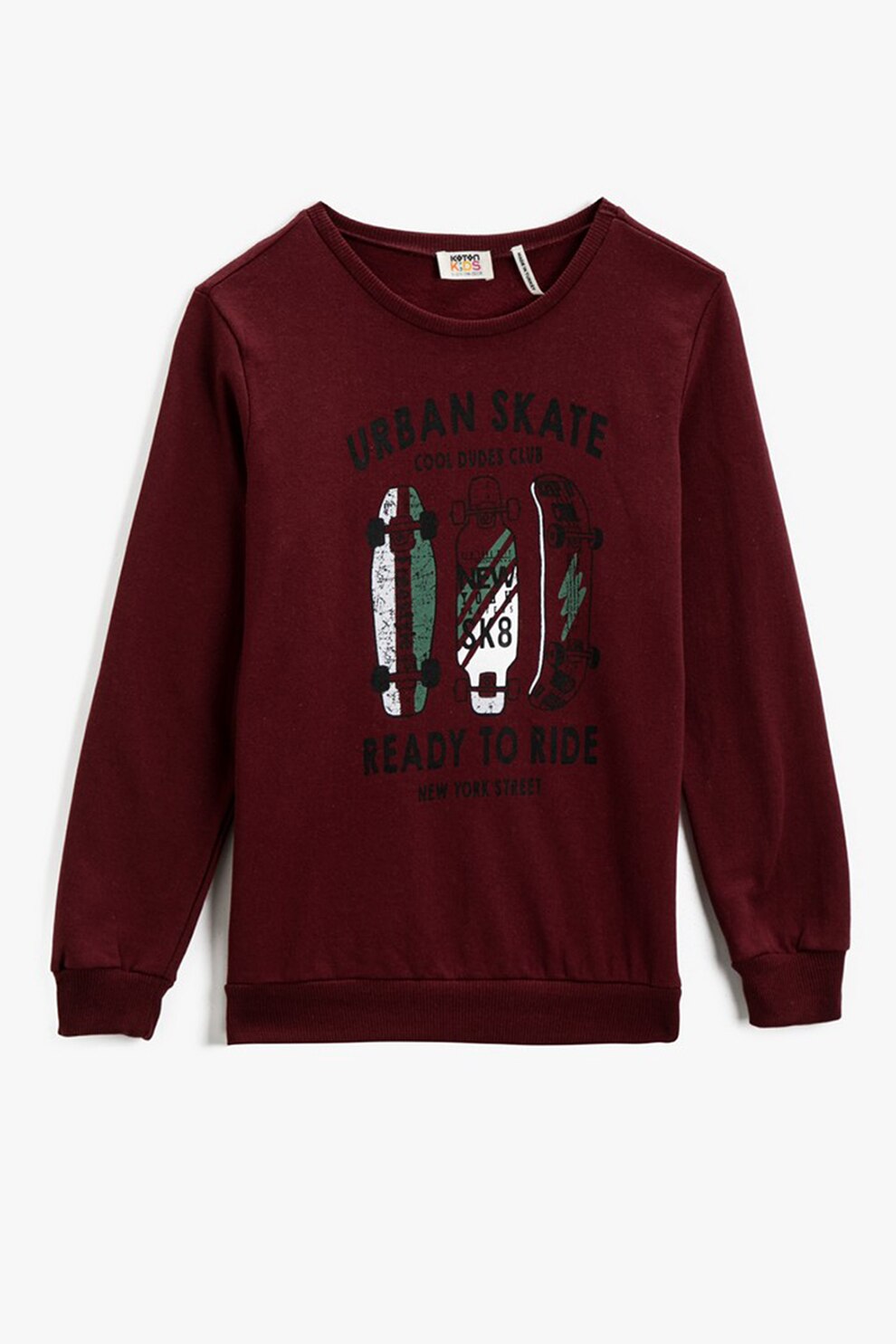 KOTON, Bluza cu imprimeu grafic, Visiniu