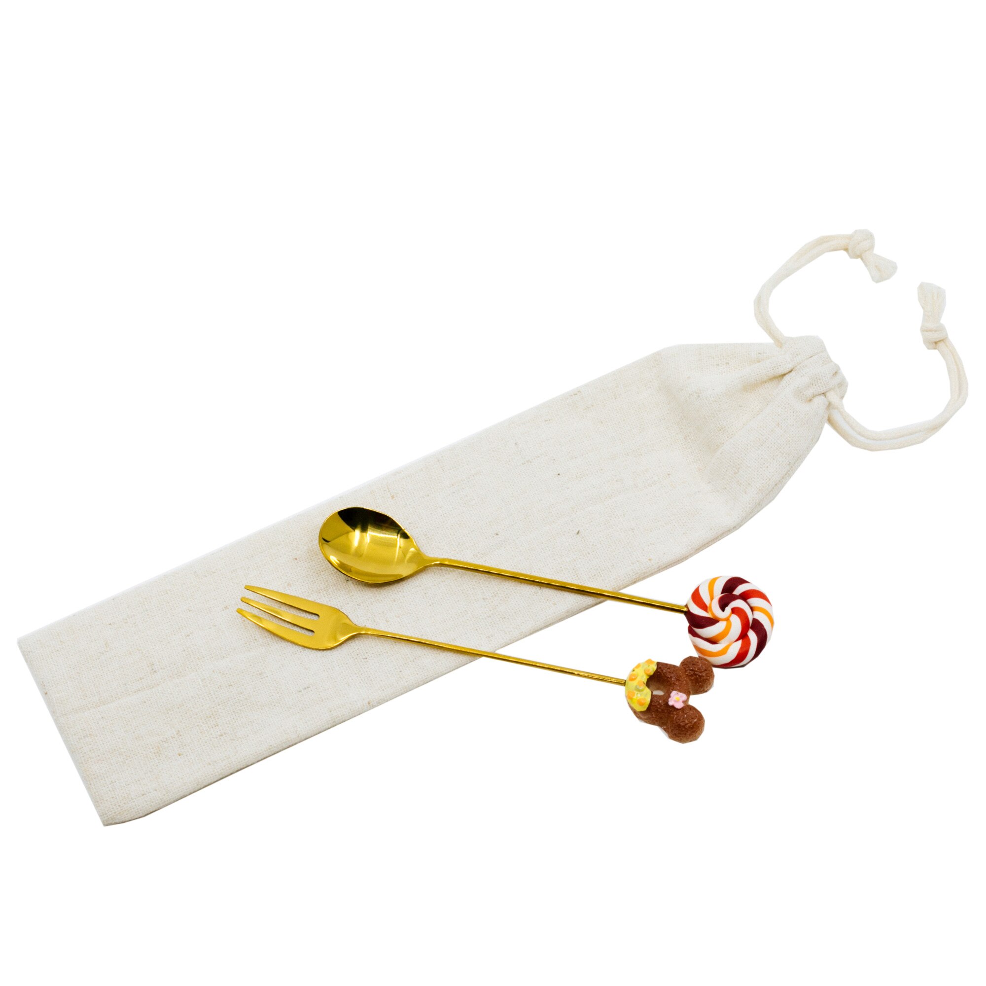 Set lingurita si furculita, Candy, Auriu