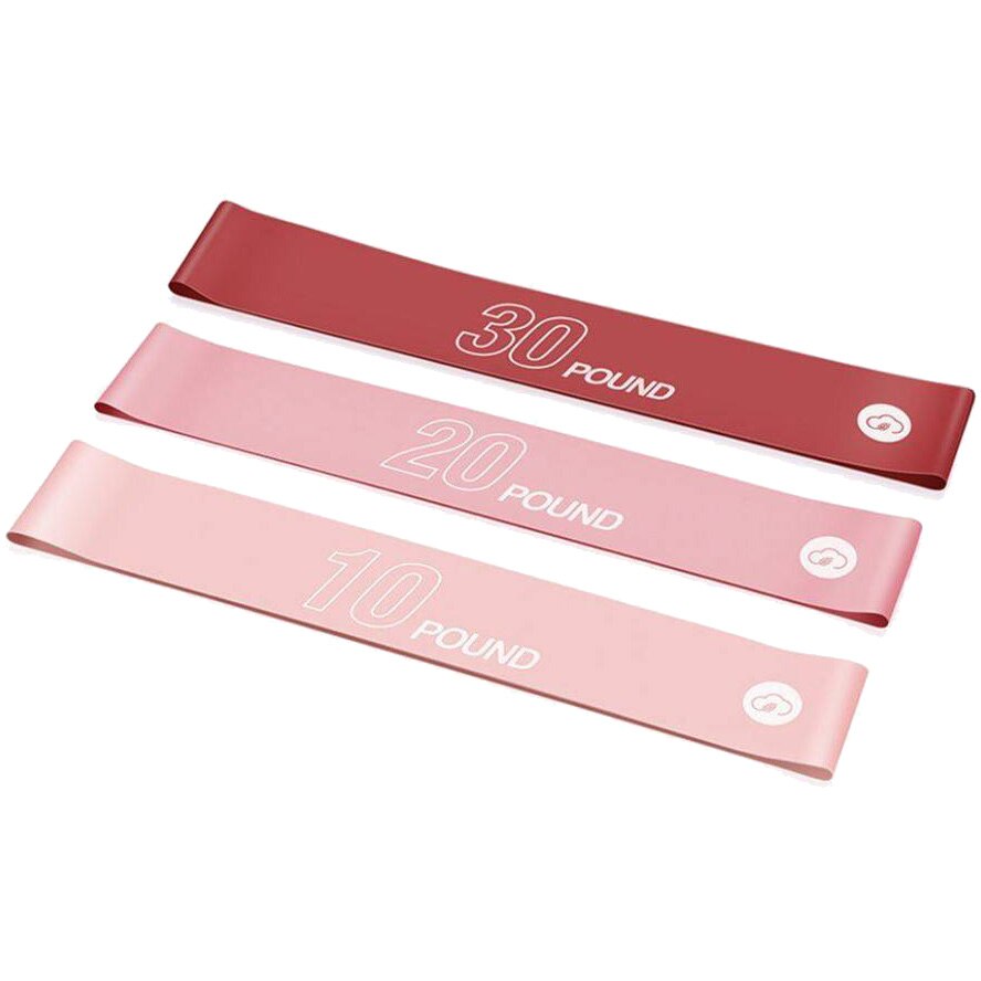 Set 3 benzi elastice Yunmai ,4.5kg/9kg/13.6kg, roz