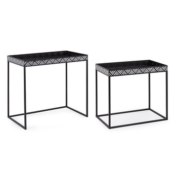 Set 2 masute fier negru Inky 52 cm x 33 cm x 48 h; 62 cm x 36 cm x 58 h Set 2 masute fier negru Inky 52 cm x 33 cm x 48 h; 62 cm x 36 cm x 58 h