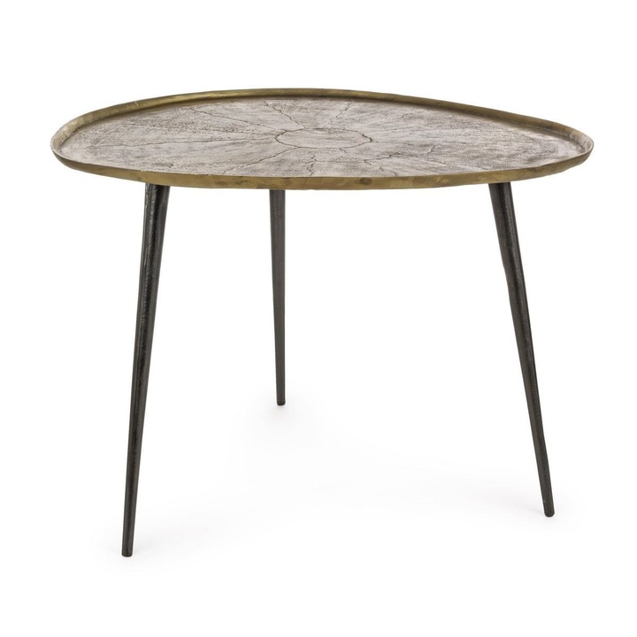 Masuta de cafea din aluminiu auriu negru Karima 72 cm x 64 cm x 51