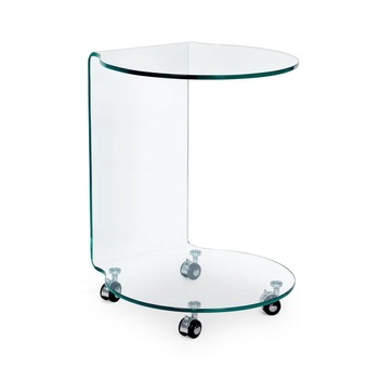 Masuta rotunda din sticla transparenta Iride 45 cm x 45 cm x 60 h Masuta rotunda din sticla transparenta Iride 45 cm x 45 cm x 60 h