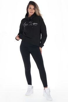 Lee Cooper, Pantaloni sport cu logo, Negru Lee Cooper, Pantaloni sport cu logo, Negru