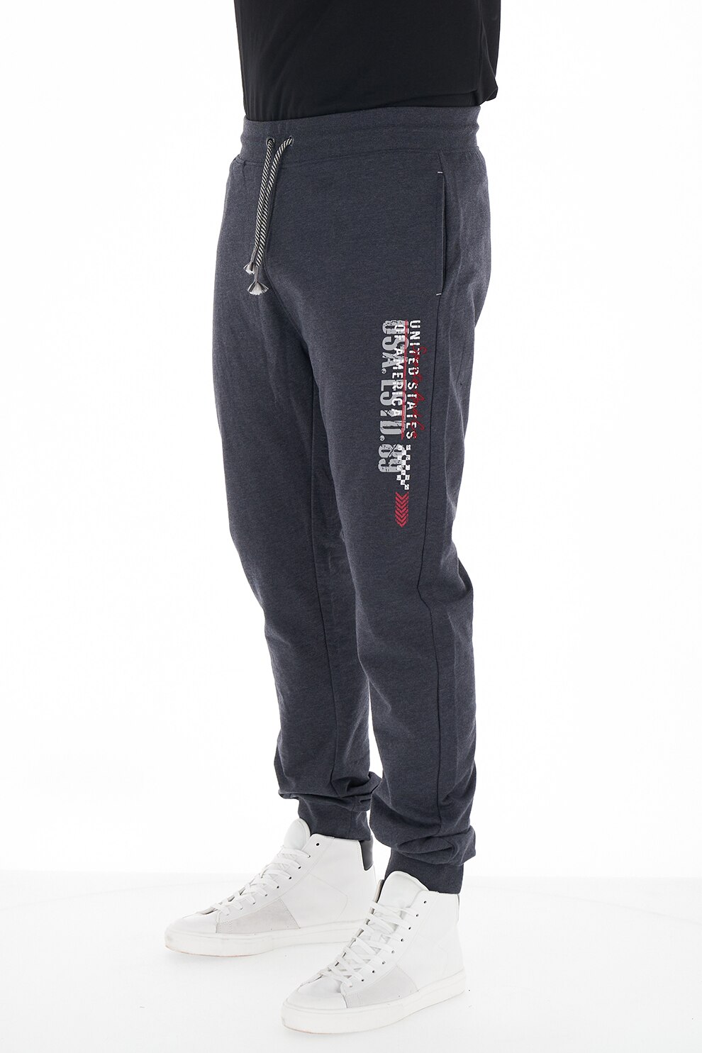 Kenvelo, Pantaloni sport cu logo, Gri inchis