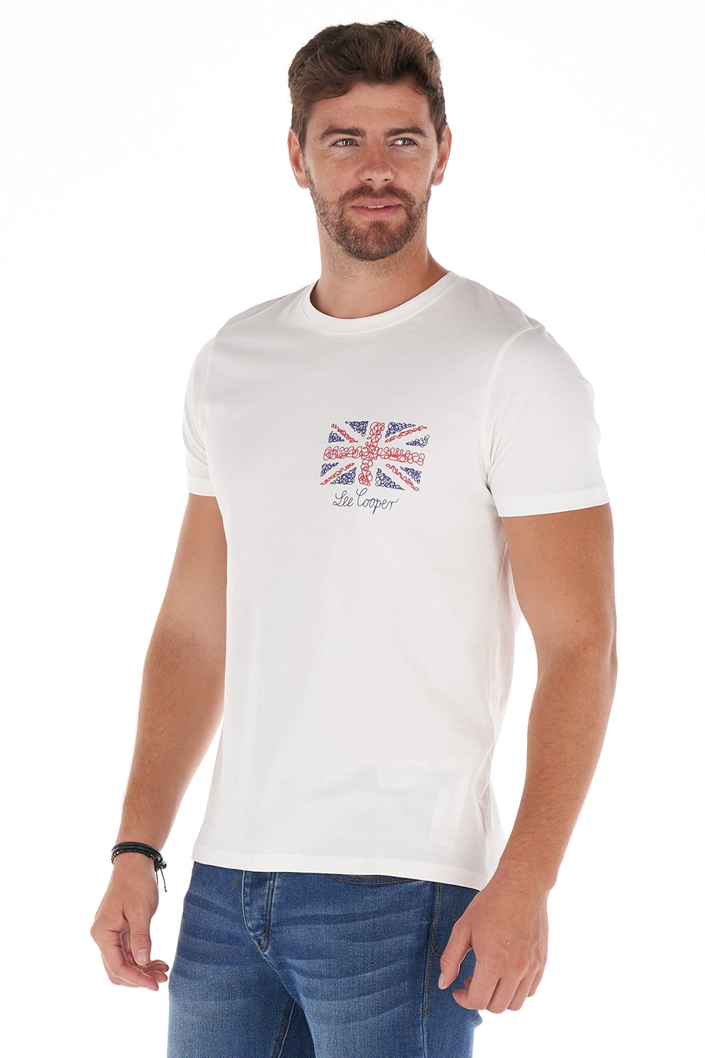 Lee Cooper, Tricou cu logo, Alb prafuit